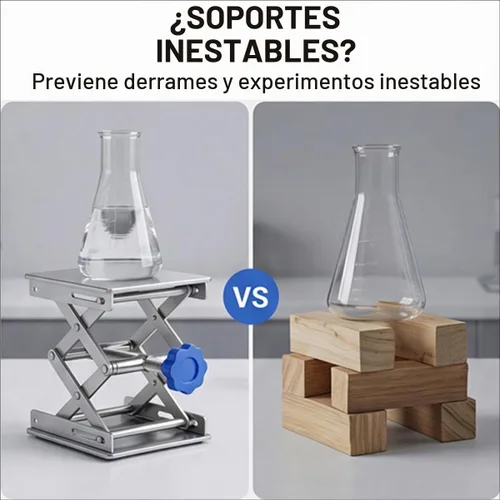 Vista 6 de Soporte de gato de laboratorio de acero inoxidable Mini gato de tijera de 4" x 4