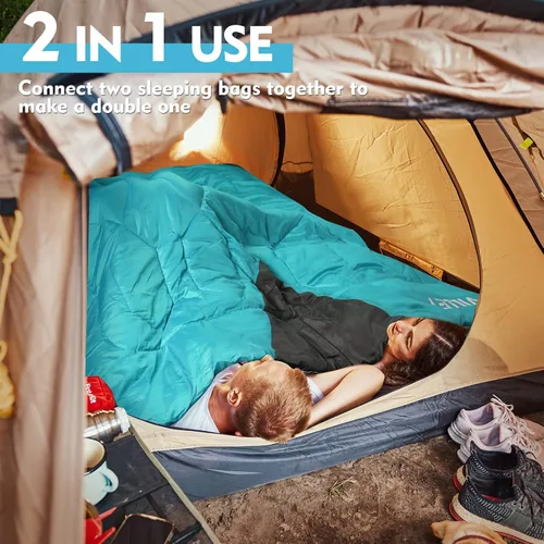 Vista 6 de VILLEY Camping Sleeping Bag, Lightweight Backpacking Sleeping Bag with Carrying Bag for Adults & Kids