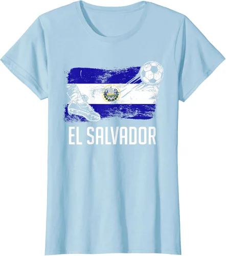 Vista 18 de Camiseta salvadoreña con bandera de fútbol salvadoreño