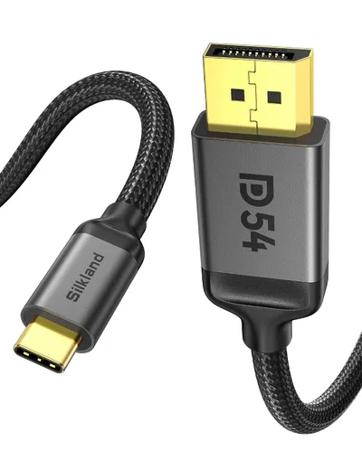 Vista 9 de Silkland - Cable USB C a DisplayPort 2.1 de 80 Gbps 16 K a 60 Hz 8K a 240 Hz de 3.3 pies
