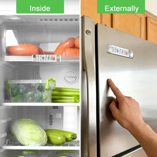 Vista 6 de Paquete de 6 termómetros para refrigerador, congelador, impermeable, analógico, esfera grande, preciso, fácil de leer, amplio rango de -40°F a 80°F