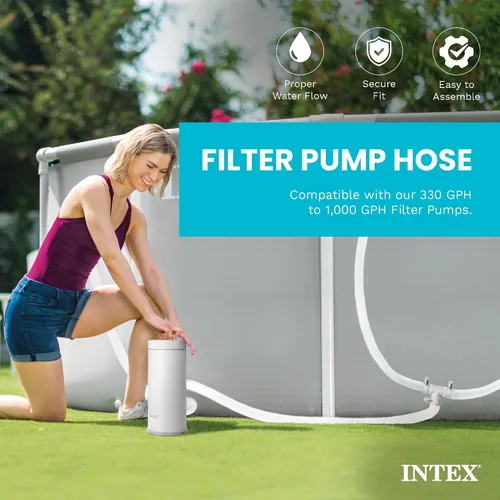 Vista 2 de Intex Manguera de repuesto para bomba de piscina de 1.25 pulgadas de diámetro, 59 pulgadas de largo