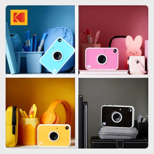 Vista 6 de KODAK Printomatic+ - Paquete de inicio de cámara digital de impresión instantánea + Estuche de transporte + Papel fotográfico adhesivo Zink de 20