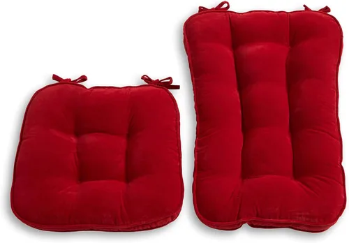 Vista 10 de South Pine Porch Hampton Jumbo - Juego de 2 cojines para sillas mecedoras, color borgoña