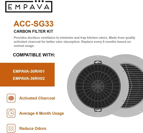 Vista 2 de Empava ACC-SG33 Filtro de carbón para campana extractora EMPV-30RH01, MPV-36RH02