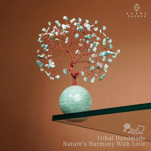 Vista 6 de Árbol de la vida de cristal para decoración del hogar y la oficina, regalos para mujeres, piedras curativas de amazonita de chakra, árbol bonsái
