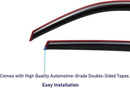 Vista 5 de Lightronic Visera de ventana de ventilación automática con clip extra duradera, compatible con Ford Focus Sedan y Hatchback 2012-2018, protección