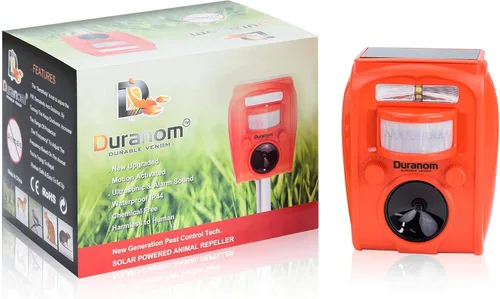 Vista 9 de Repelente solar de animales para exteriores, disuasorio ultrasónico activado por movimiento con luz intermitente, defensa de jardín humana