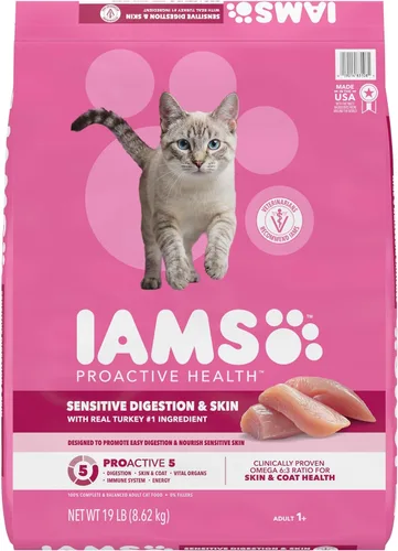 Vista 11 de IAMS Proactive Health Sensitive Digestion Alimento seco para gatos, pavo