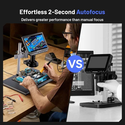 Vista 10 de TOMLOV Microscopio de Enfoque Automático 4K TM4K-AF Max, Microscopio Digital HDMI de 10.1" con Brazo Giratorio Flexible, Microscopios de Micro