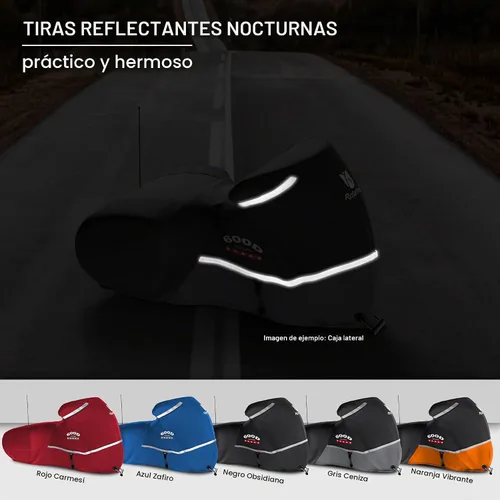 Vista 7 de Funda para motocicleta 600D resistente para todas las estaciones, universal, impermeable, protección solar al aire libre, duradera, reflectante Negro