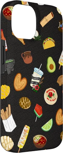 Vista 3 de Funda para iPhone 14 Black Antojitos Mexican Food Latino Tacos Pan Dulce