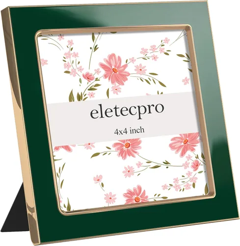 Vista 53 de eletecpro 4x6 Enamel Picture Frame with Real Glass Cover, Pink, 1-Pack Rosa con oro
