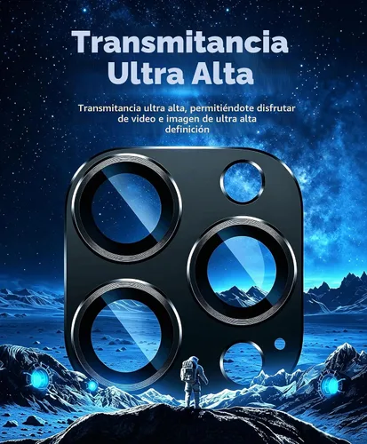 Vista 5 de [Paquete de 2] Compatible con iPhone 13 Pro/iPhone 13 Pro Max protector de lente de cámara de metal Plus cubierta de cámara de vidrio templado