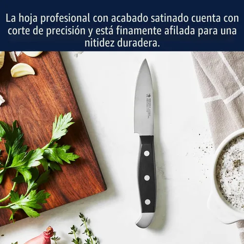 Vista 7 de HENCKELS Juego de 12 piezas de alta calidad con cuchillos llamativos y soporte, afilados como una navaja, diseñados en Alemania con más de 100 años