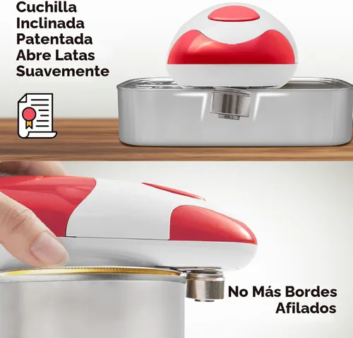 Vista 3 de Kitchen Mama Abrelatas Eléctrico Automático: Abre Tus Latas con Una Simple Pulsación de Botón - Automático, Manos Libres, Borde Liso, Funciona