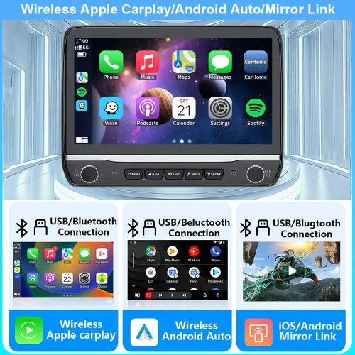 Vista 6 de Radio de coche estéreo para Ford F150 2009 2010 2011 2012 2013 2014 con Carplay inalámbrico Android Auto 10 pulgadas pantalla táctil navegación