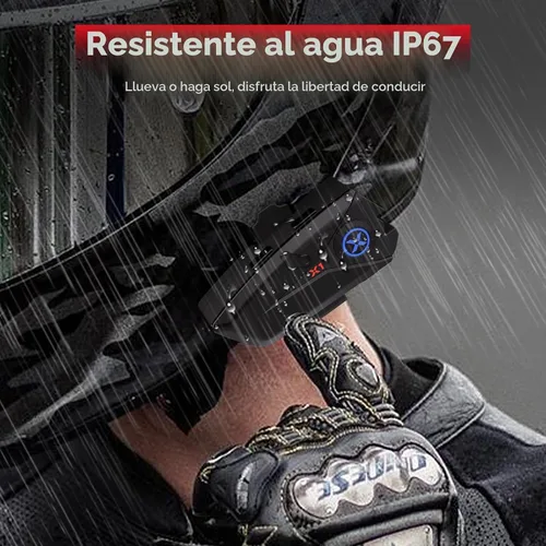 Vista 5 de XGP X1 - Auriculares Bluetooth para casco de motocicleta V5.3 con asistente de voz, altavoces de casco de 1.575 in con IP67 impermeable, auriculares