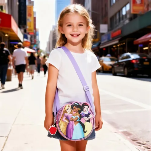 Vista 2 de Bioworld Bolso cruzado de 5.5" con correa ajustable Parche de personaje de princesa Disney