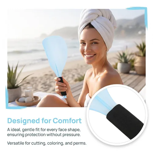 Vista 3 de BETOOKY Protector facial reutilizable con material de esponja y plástico de alta transparencia, 3 piezas, ajuste universal, protección facial