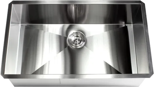 Vista 3 de KKR-F3219 - Fregadero de cocina de acero inoxidable con diseño de radio cero calibre 16, montaje inferior, de 32 pulgadas, de acero inoxidable