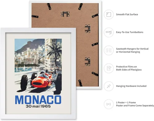 Vista 2 de Monem Art - Póster vintage de carreras de autos - Impresión retro de carreras de autos - Regalo para conductor, entusiasta de autos - Carreras