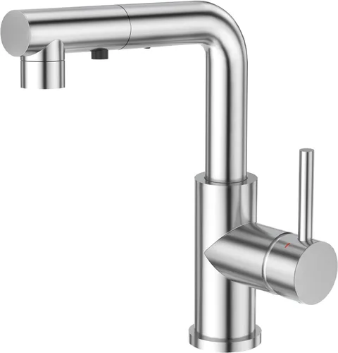 Vista 8 de CREA Grifo de Cocina Dorado con Pulverizador Extraíble - Grifo para Fregadero de Baño y Utilidad - Manija Única, 3 o 1 Agujero