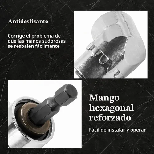 Vista 2 de Destornillador de ángulo recto de 105 grados, adaptador de accesorio de extensión de taladro con enchufe magnético hexagonal de 1/4 pulgadas