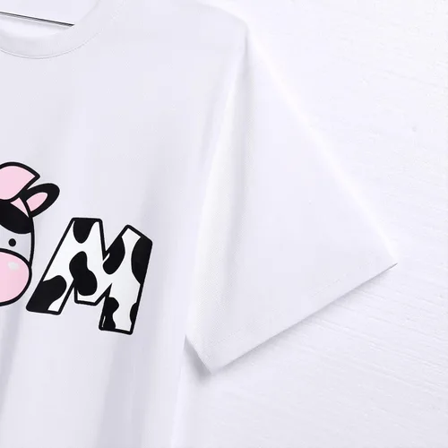 Vista 5 de Traje de cumpleaños familiar a juego para bebés niñas papá y mamá melón sandía y vaca camiseta para sesión de fotos
