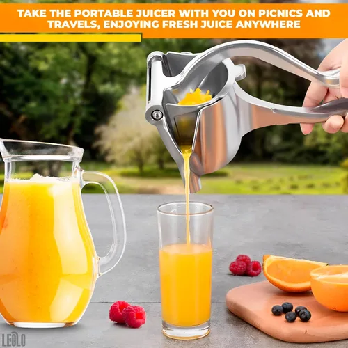 Vista 6 de Exprimidor de mano – Exprimidor manual de aluminio para limón, naranja, lima, pomelo y granada – Mango ergonómico duradero, diseño compacto y fácil