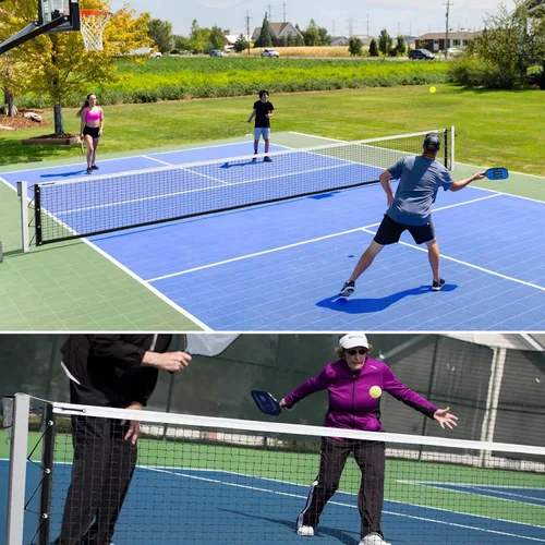 Vista 7 de Pro Pickleball - Red portátil con ruedas, sistema de red de pickleball resistente de 22 pies con marco de aluminio resistente para exteriores e