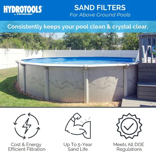 Vista 2 de SWIMLINE HYDROTOOLS Sistema completo de filtro de arena, tanque de 12 pulgadas, para piscinas sobre el suelo de hasta 8,000 galones, bomba de una