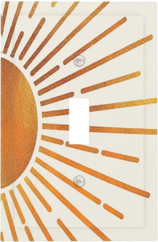 Vista 25 de Cubiertas de Interruptor de Luz de 1 Gang con Estrella de Mar y Concha Marina en Tablero de Madera, Placas de Pared Sin Dispositivo, Placa Frontal