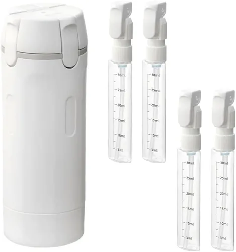 Vista 8 de Dispensador de viaje 4 en 1, botellas de viaje portátiles de 1.0 fl oz para artículos de tocador, a prueba de fugas, recipientes de tamaño de viaje