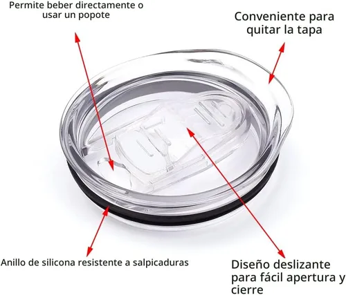 Vista 2 de Tapas delgadas de repuesto para vaso de 20 onzas, paquete de 3, boca de taza de 2.75 pulgadas, compatibles con YETI Rambler y más vasos para vasos