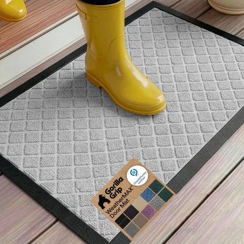 Vista 58 de Gorilla Grip - Tapete WeatherMax todo terreno 100% impermeable, caucho natural, resistente a manchas y decoloración, interior y exterior, fácil