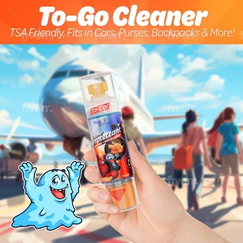 Vista 2 de Botella de spray de viaje con tapa de microfibra - Limpiador multiusos - Fresco (paquete de 2)