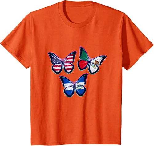 Vista 35 de Multiculti Heritage. Camiseta El Salvador México y Estados Unidos