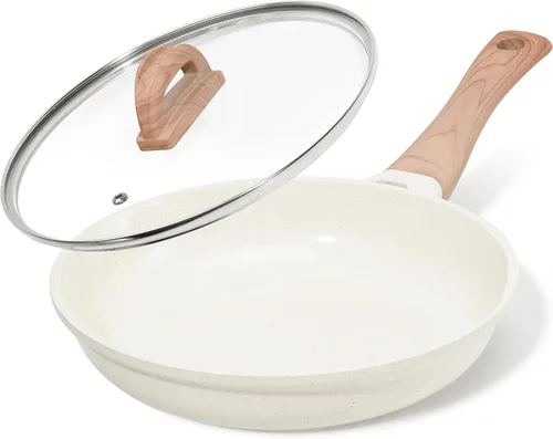 Vista 11 de Cacerola antiadherente de cerámica con tapa, olla pequeña antiadherente de 2.0 cuartos de galón con mango que se mantiene fresco, olla de cocción