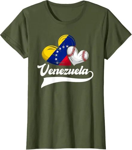 Vista 95 de Camiseta de béisbol venezolana con diseño de corazón y bandera de Venezuela, Negro