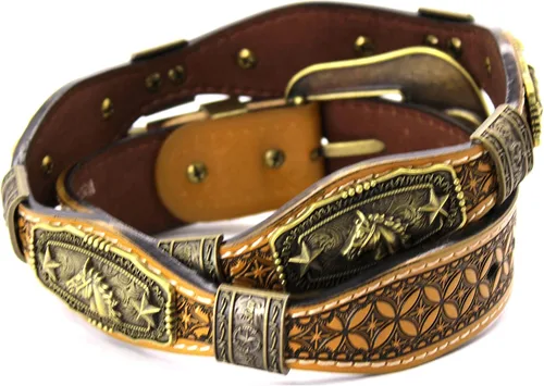 Vista 2 de West Star Concho Rodeo Cowboy - Cinturón de piel auténtica