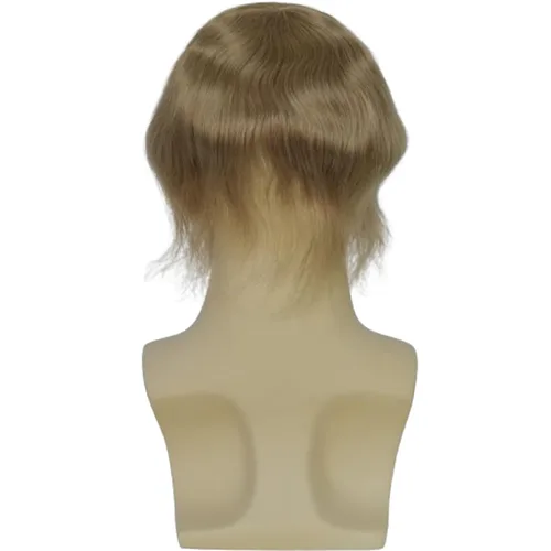 Vista 3 de Voloria Swiss Full Lace Toupee Europeo Real Cabello Humano Reemplazo para Hombres Hairpiece #18 Rubio Ceniza Marrón