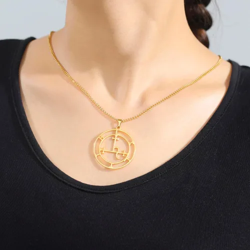 Vista 14 de EUEAVAN Sigil of Lilith Collar para mujeres y hombres Hécate gótico Lilith Diosa Sigil colgante Lucifer Signo mitología pagana joyería regalo