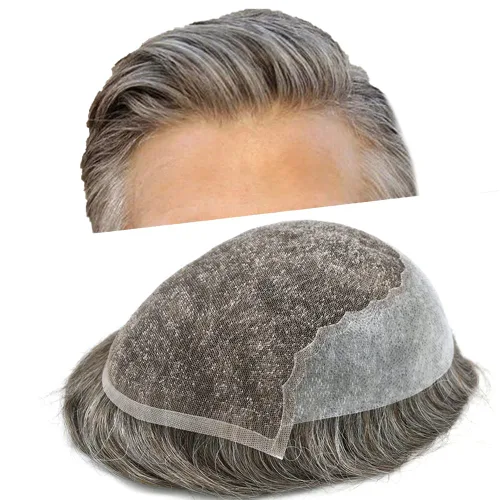 Vista 58 de Mens Toupee Human Hair Replacement System Swiss Lace Toupee For Men Hair Piece Protesis Capilar Mens Hairpiece 5X7#1 Jet Black 120% Density