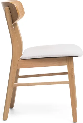 Vista 6 de Christopher Knight Home Frederica Mid-Century - Sillas de comedor modernas (juego de 4), color beige claro y roble natural