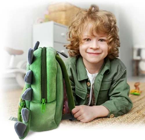 Vista 9 de Svitbag Mochila pequeña de dibujos animados de animales pequeños con correas ajustables para niños y niñas, Dinosaurio
