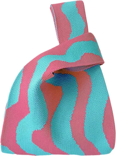 Vista 7 de Bolso pequeño con nudo de muñeca para mujer Tricolor negro.