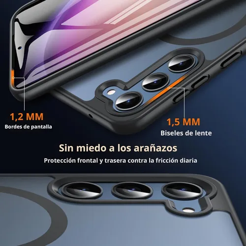 Vista 7 de OWKEY Funda magnética para Samsung Galaxy S23 de 6.1 pulgadas, para Magsafe con protector de pantalla, protección de grado militar, a prueba