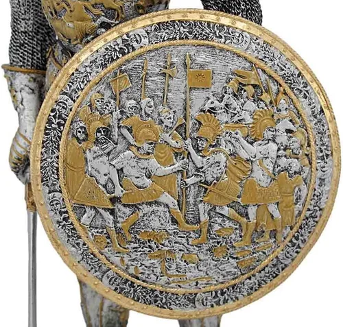 Vista 5 de Veronese Design Figura de estatua medieval de caballero francés con armadura