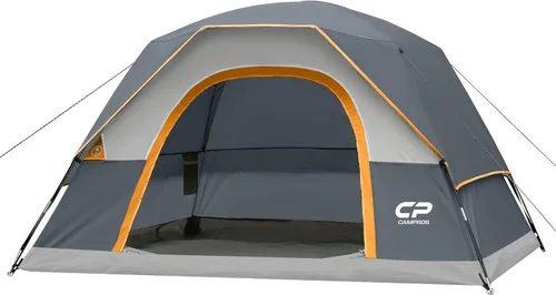 Vista 28 de CAMPROS CP Camping Tent 2/4/6 Person, Waterproof Windproof Double Layer Dome Tent, Easy Setup with Large Mesh Windows & Wide Door for Outdoor